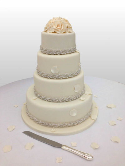 Rose & Pearl Wedding Cake