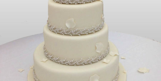 Rose & Pearl Wedding Cake