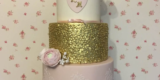 Gold Handmade Wedding Cake