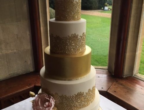 Gold & Blush Wedding Cake